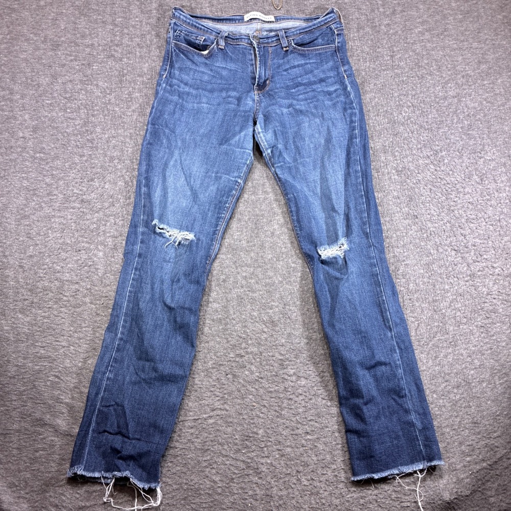 Flying Monkey Jeans Womens 28 Blue Distressed Made in USA Denim Grunge Indie